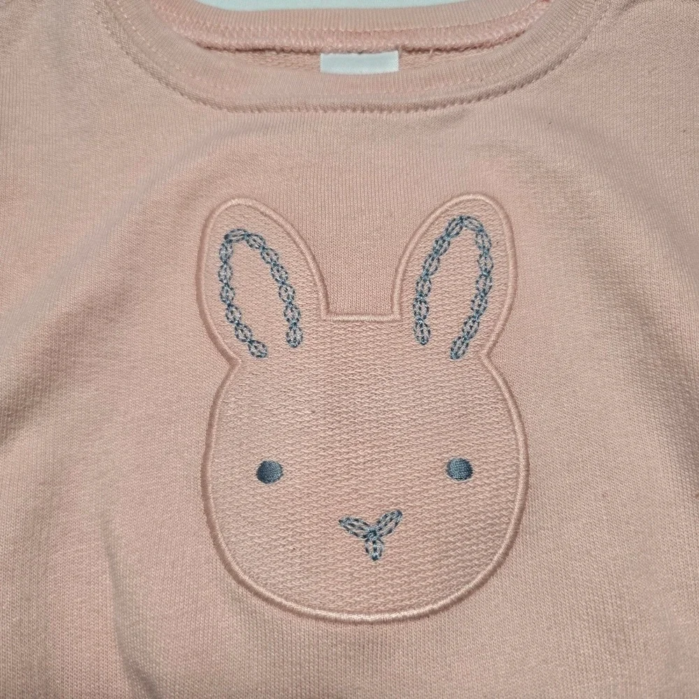 Carters Baby Girls 3-6m Pink Bunny Embroidered Bodysuit Sweatshirt NWT
